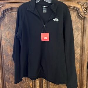 NWT The North Face black fleece half zippered jacket size XL